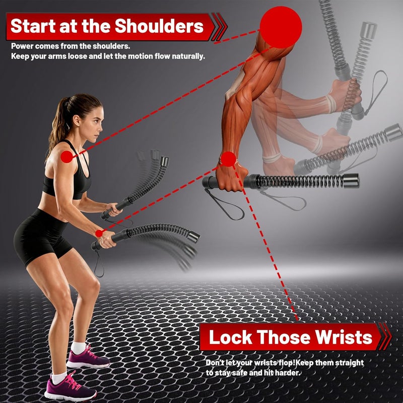 WKNNOXT Cordless Battle Ropes (2-Pack) Portable Workout Ropes for HIIT Workouts,Cardio & Muscle Training,Low-Impact Cardio Training,Home Gym Equipment for Men & Women(Updated Version 1.8LB x 2) - Image 3